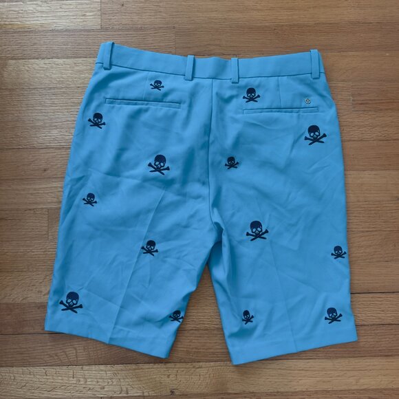 G/FORE Men's Performance Golf Shorts Size 32 Bluebird Skull & Ts - Picture 4 of 5